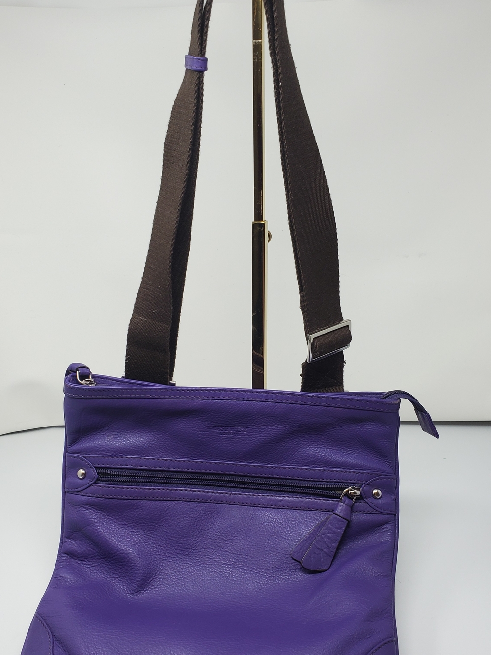 Leather Crossbody Bag In Purple - Unbranded